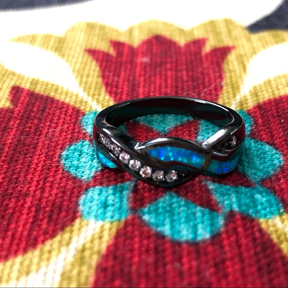 Ocean Fire Opal Ring - image 3